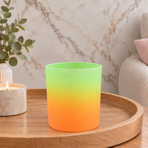 Küünlaklaas oranž/roheline matt 250 ml