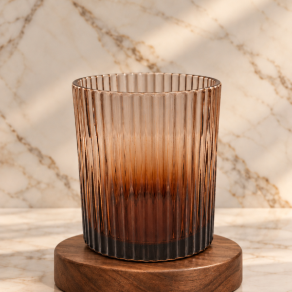 Küünlaklaas triipudega amber 300 ml