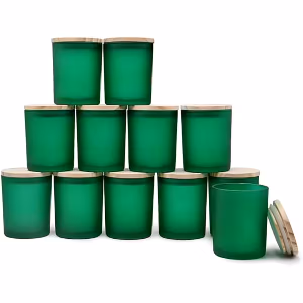 Küünlaklaas roheline frost 300 ml koos kaanega